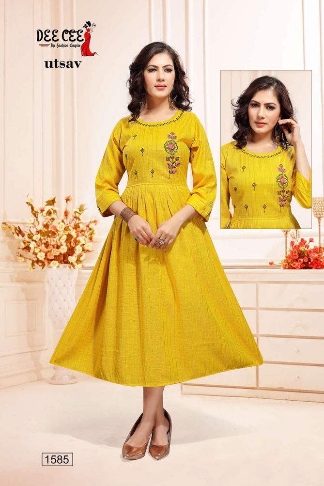 Utsav Dee Cee New Ethnic Wear Designer Rayon Anarkali Kurti Collection 